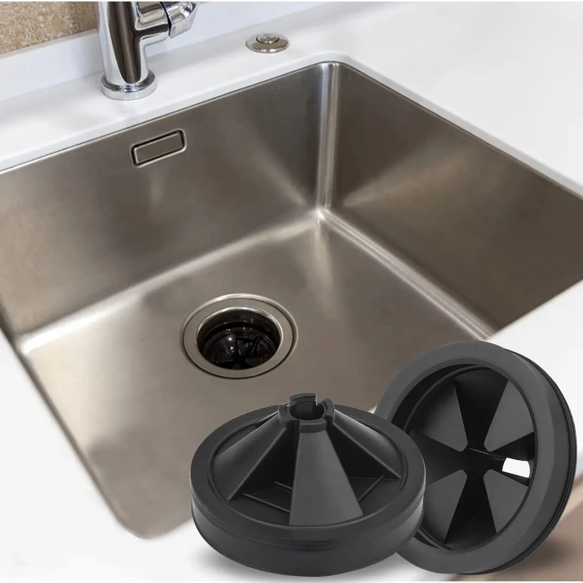 Mellbree Garbage Disposal Splash Guards 2-Pack 3 1/8" | Quiet Collar Cover for EZ Installation Disposers - view 7