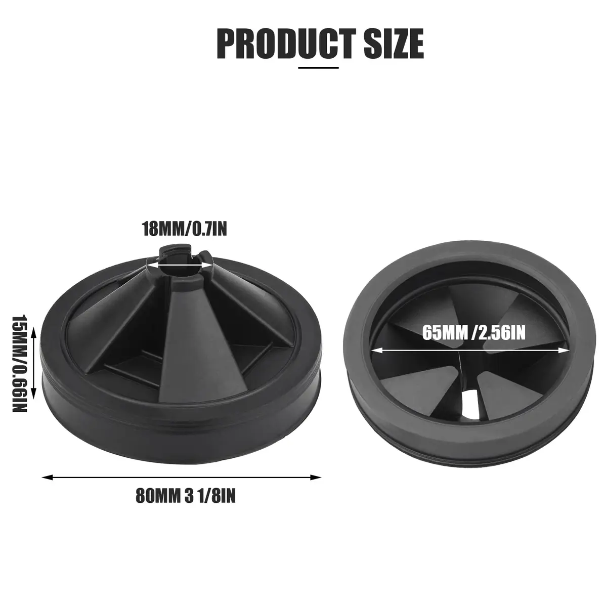 Mellbree Garbage Disposal Splash Guards 2-Pack 3 1/8" | Quiet Collar Cover for EZ Installation Disposers - view 2