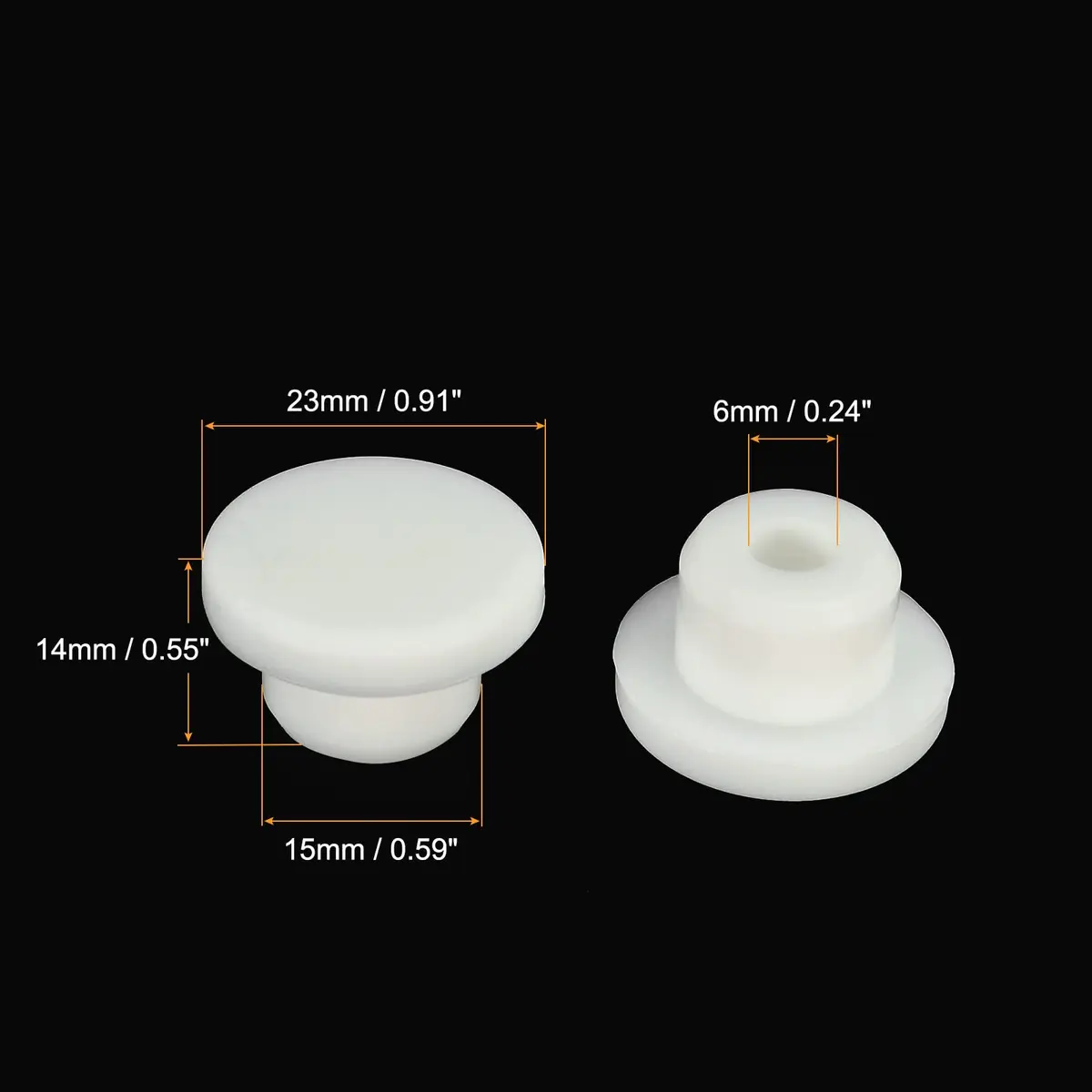 MECCANIXITY Silicone Rubber Hole Plug White 14-15mm | Flexible Lab & Home Seal - view 3