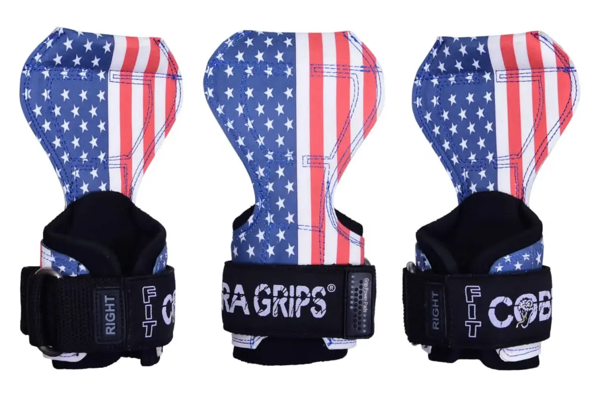 Cobra Grips FIT USA FLAG Leather Weight Lifting Gloves with Wrist Wraps - 4.25-7.0" Wrist - main product image