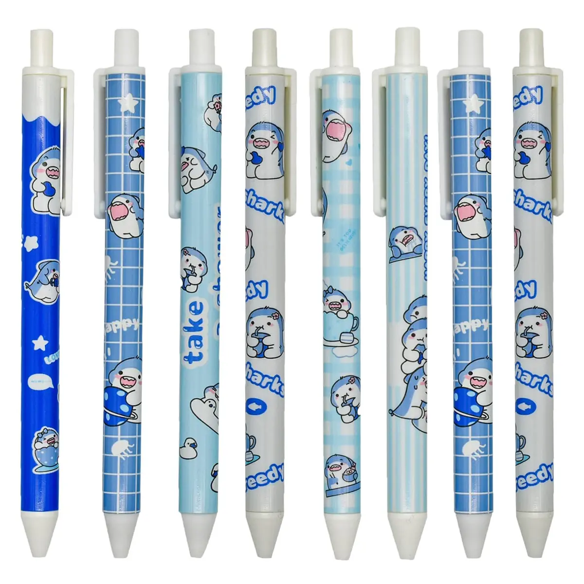 Maydahui 12 PCS Blue Baby Shark Gel Pen | Smooth, Fine Point, Cartoon Animal Design - main product image