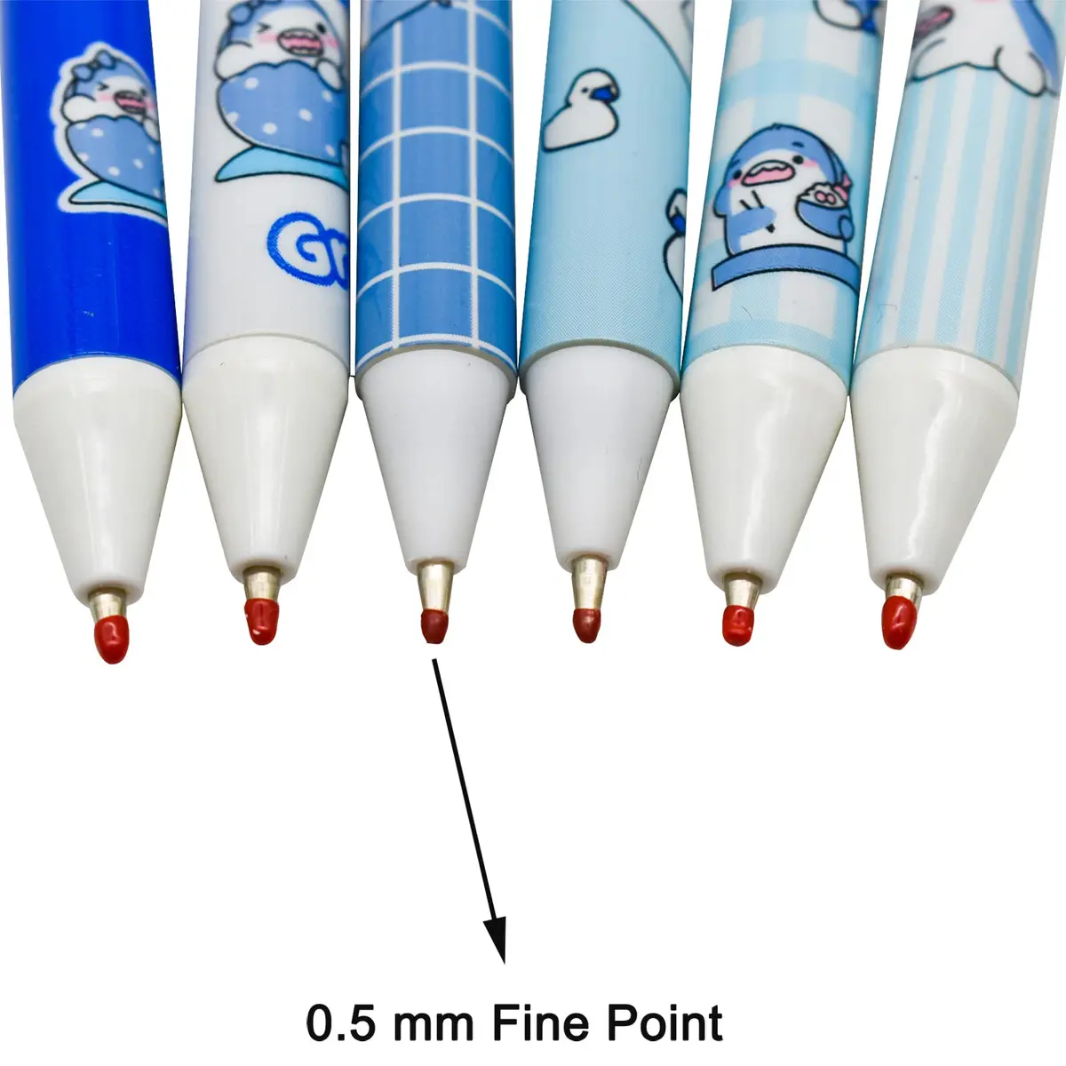 Maydahui 12 PCS Blue Baby Shark Gel Pen | Smooth, Fine Point, Cartoon Animal Design - view 4