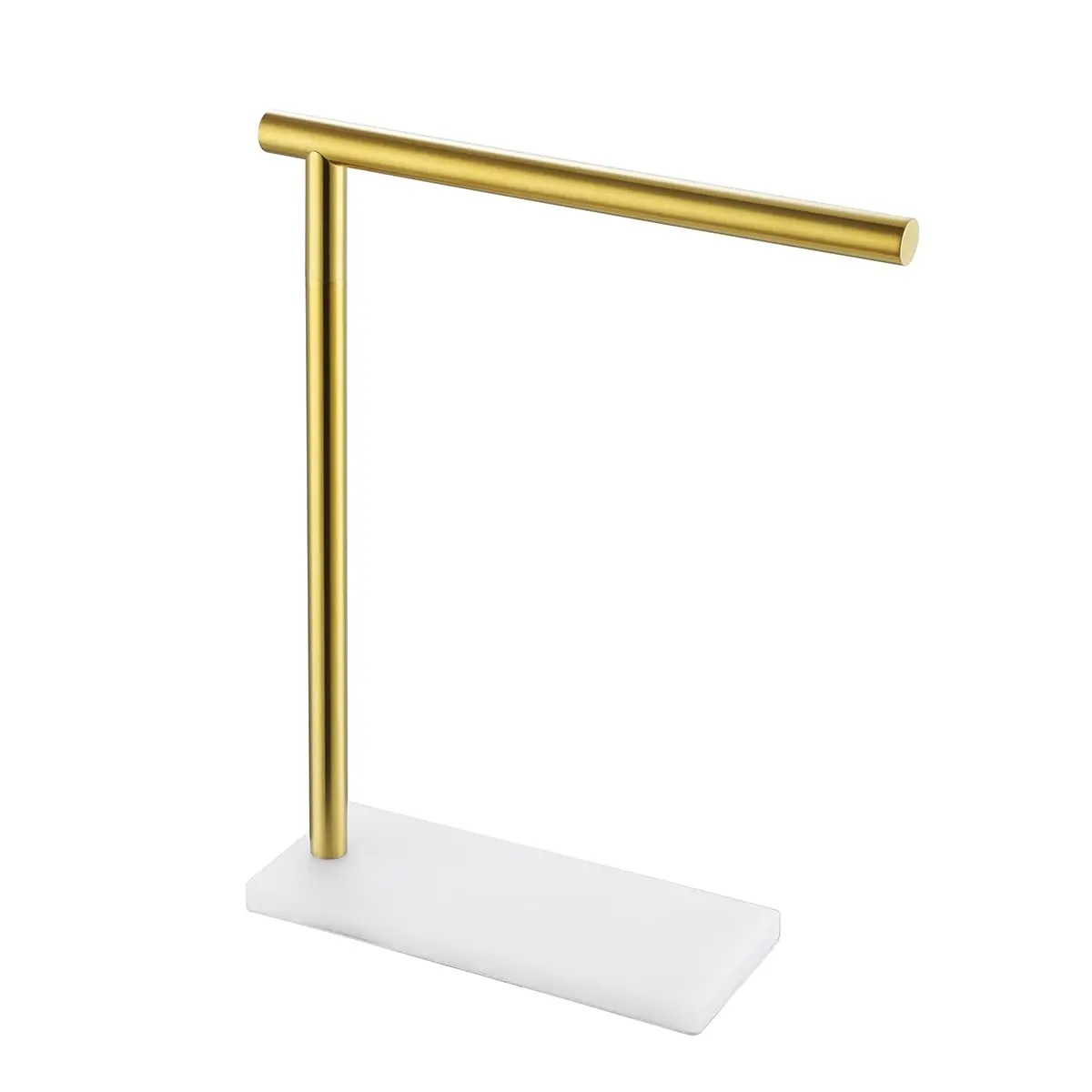 JQK Hand Towel Holder Stand Brushed Gold 12 Inch Bar | Modern Free Standing Countertop Rack - view 9