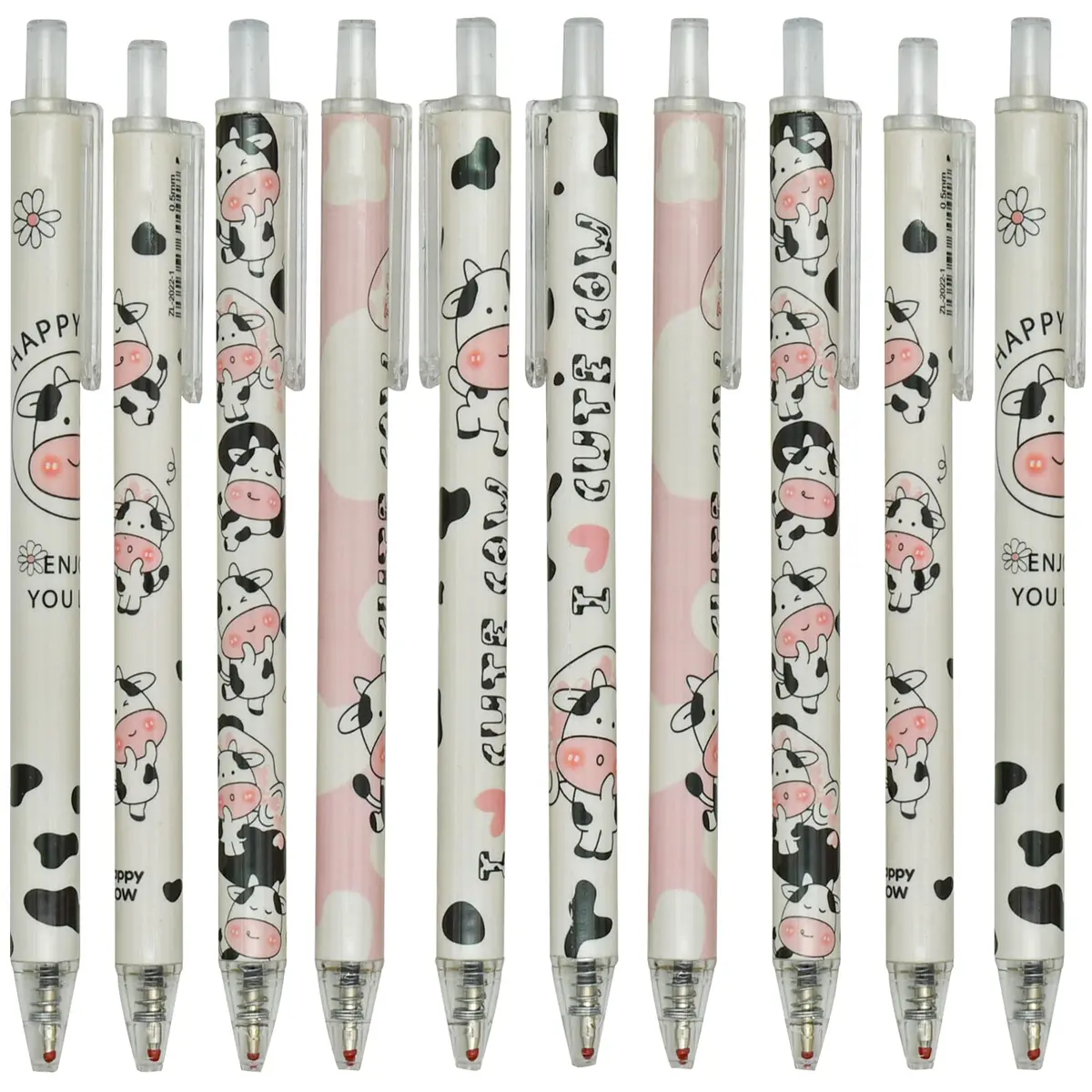 Maydahui 12 PCS Milk Cow Gel Pen 0.5 mm Black Ink | Cute Animal Design for Smooth Writing - main product image