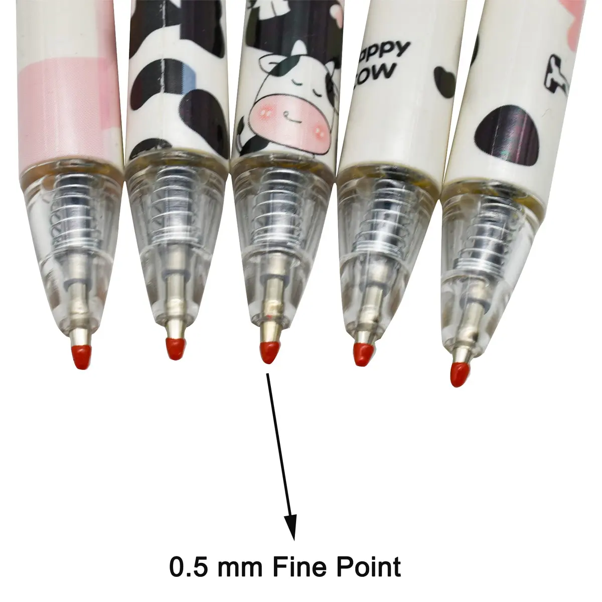 Maydahui 12 PCS Milk Cow Gel Pen 0.5 mm Black Ink | Cute Animal Design for Smooth Writing - view 4