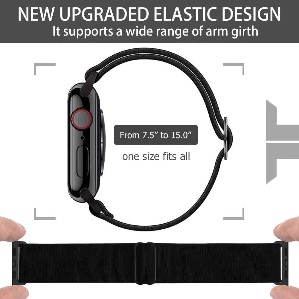 IFCASE Elastic Arm/Ankle Band for Apple Watch 49mm 46mm 45mm 44mm | Breathable Nylon, Adjustable, Water-Resistant - view 2