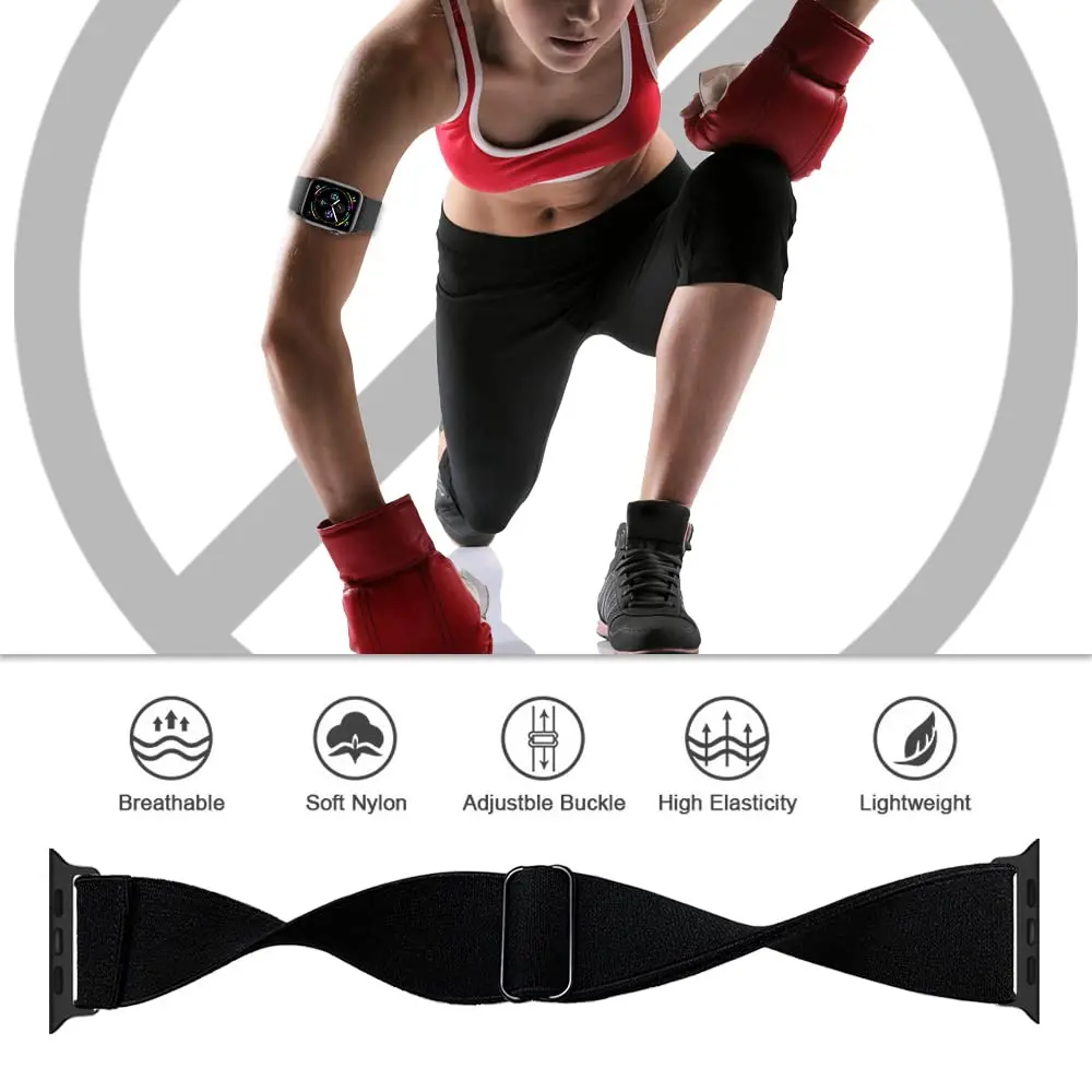 IFCASE Elastic Arm/Ankle Band for Apple Watch 49mm 46mm 45mm 44mm | Breathable Nylon, Adjustable, Water-Resistant - view 3