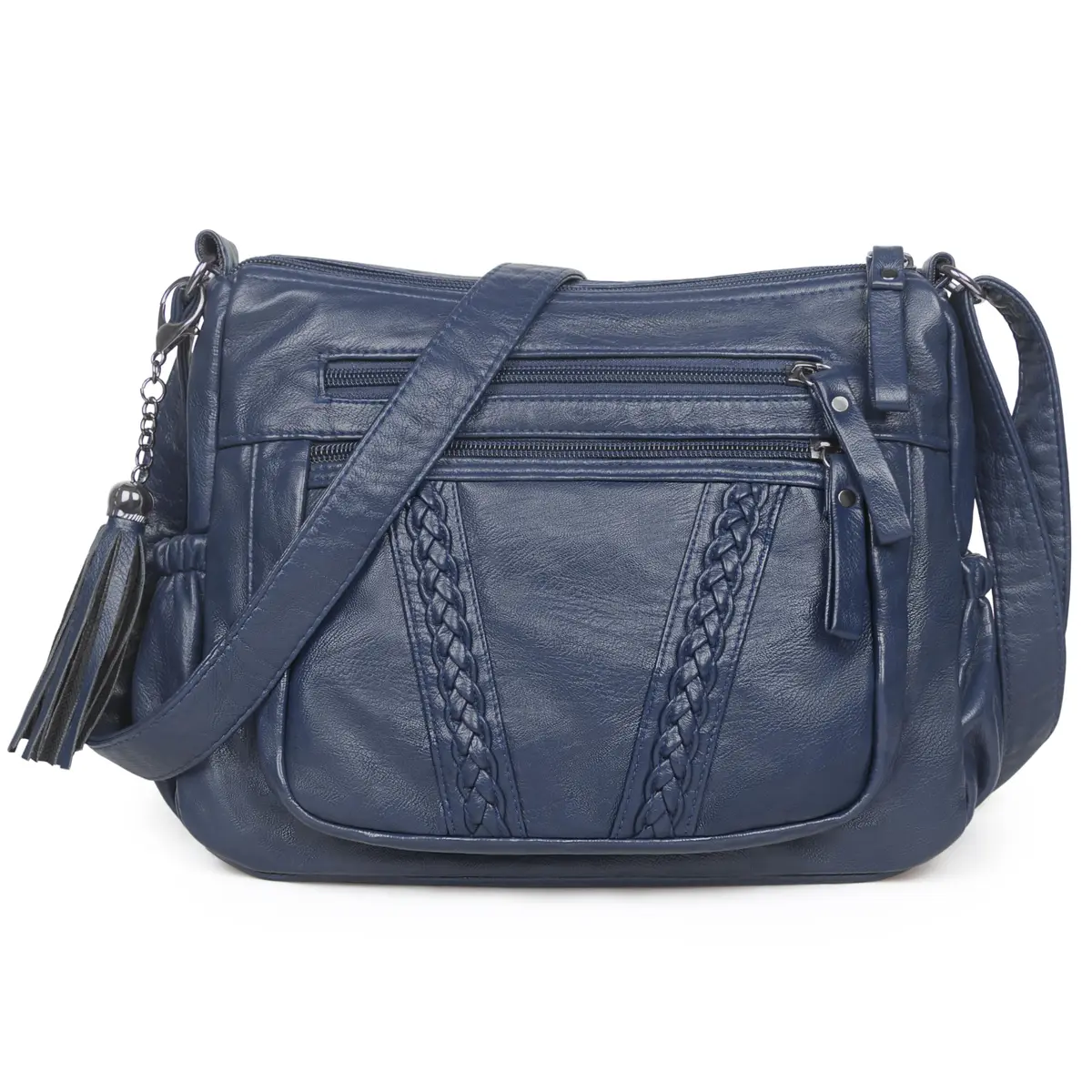 VOLGANIK ROCK Crossbody Bag for Women with Tassel | Soft PU Leather, 10.2" x 8.3" x 3.1" | Adjustable Strap - main product image