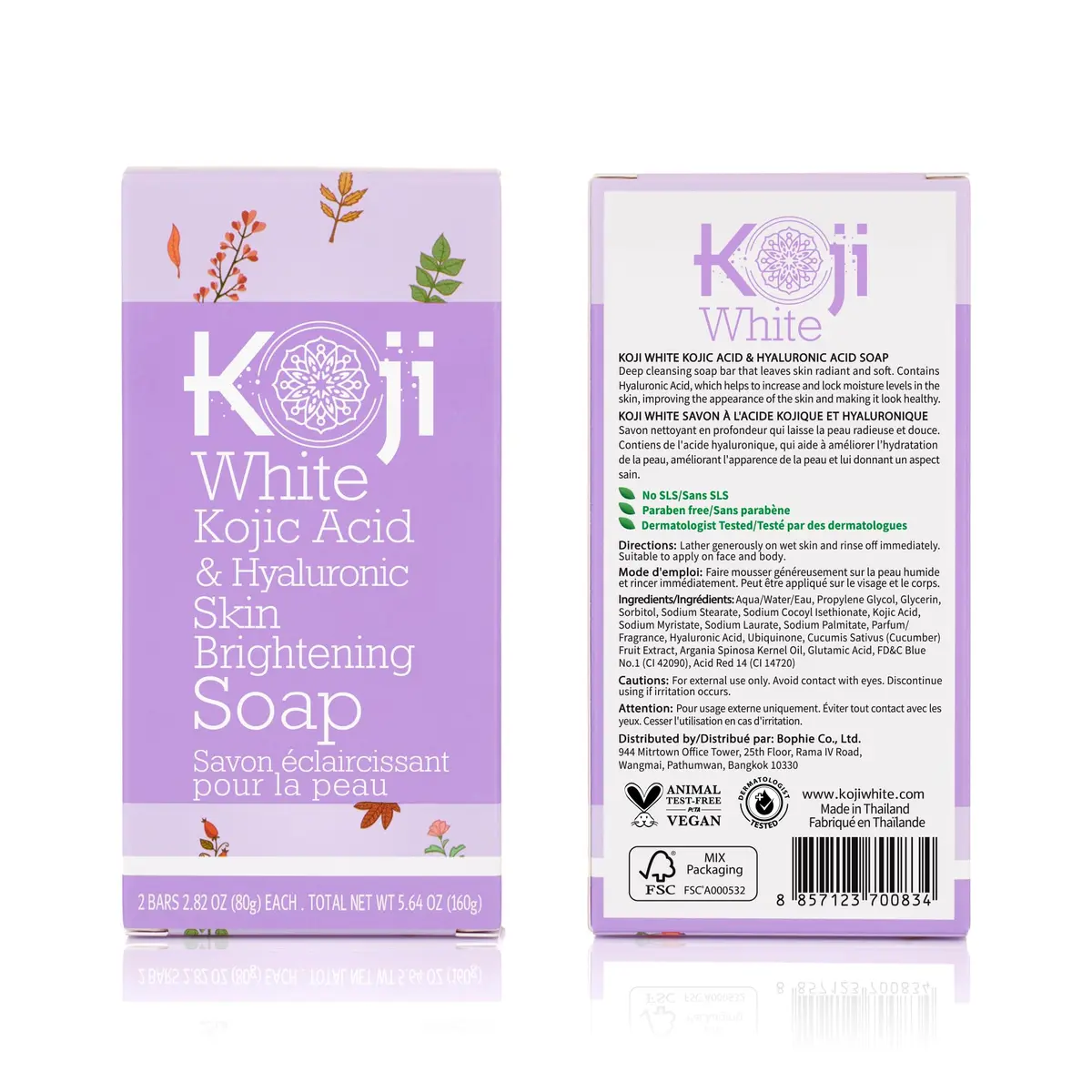 Koji White Kojic Acid & Hyaluronic Acid Skin Brightening Soap 2 Bars | Hydrating, Anti-Aging, Vegan - view 5