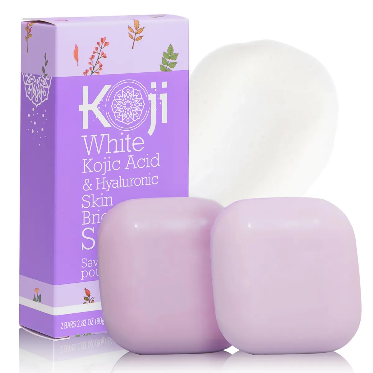 Koji White Kojic Acid & Hyaluronic Acid Skin Brightening Soap 2 Bars | Hydrating, Anti-Aging, Vegan - main product image