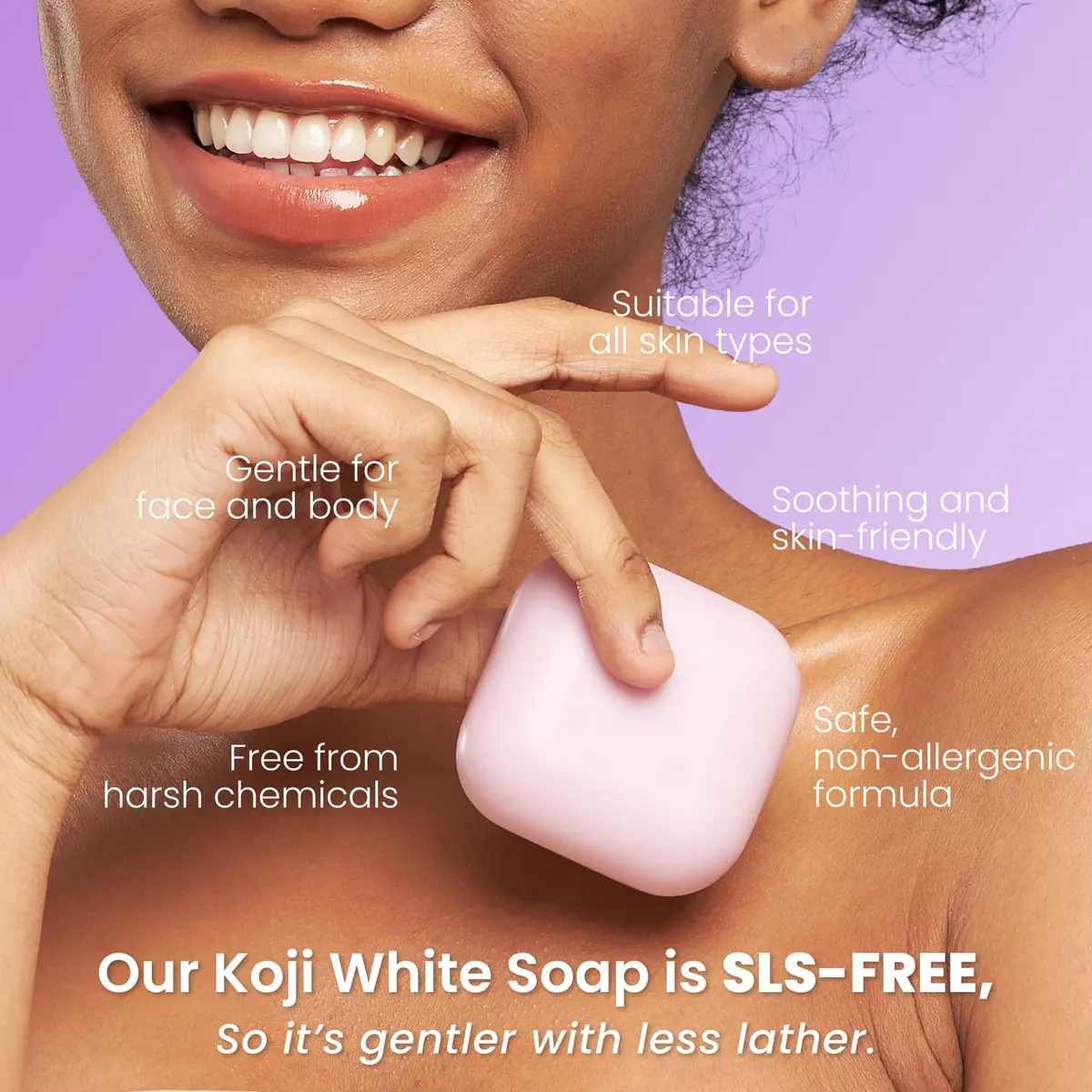 Koji White Kojic Acid & Hyaluronic Acid Skin Brightening Soap 2 Bars | Hydrating, Anti-Aging, Vegan - view 7