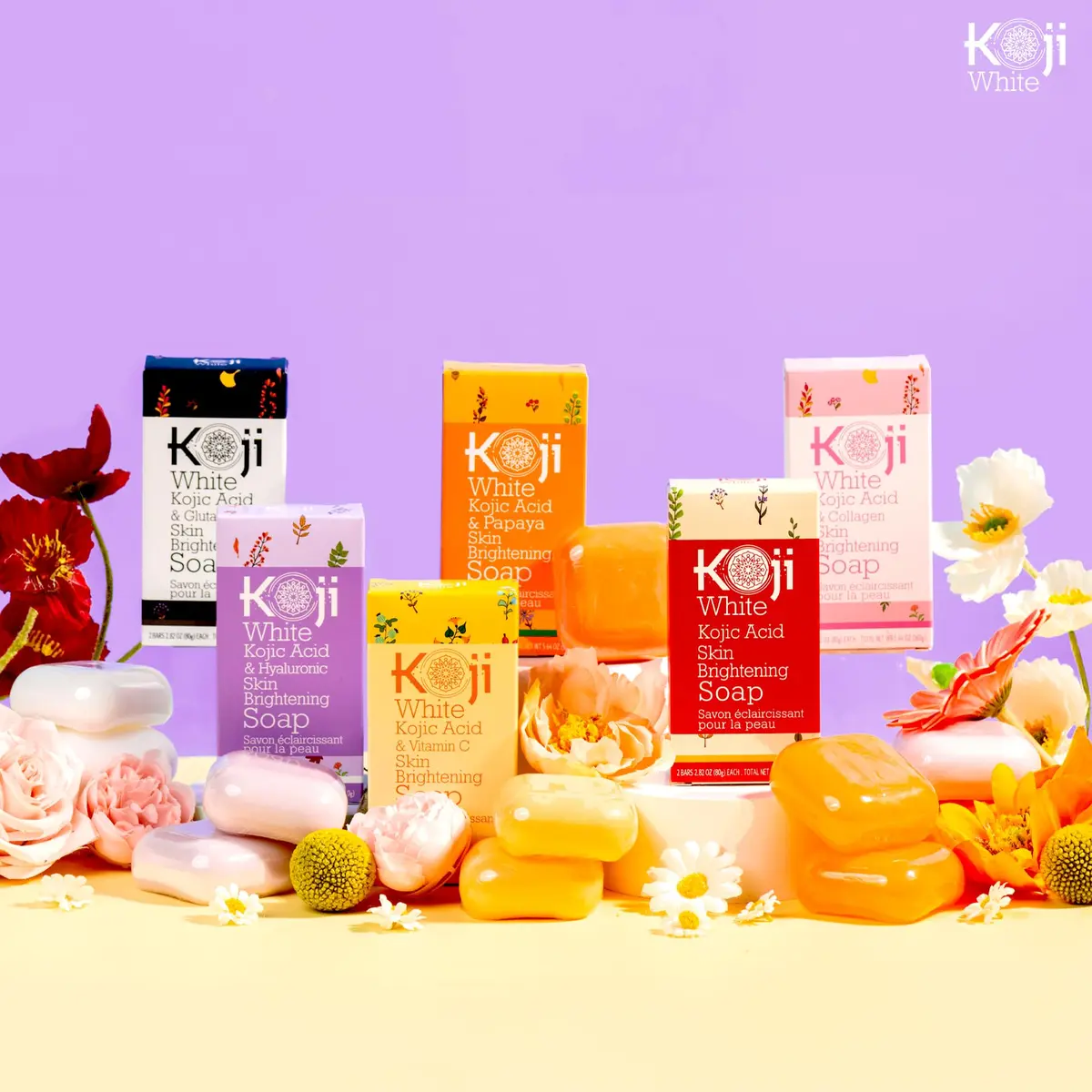 Koji White Kojic Acid & Hyaluronic Acid Skin Brightening Soap 2 Bars | Hydrating, Anti-Aging, Vegan - view 9