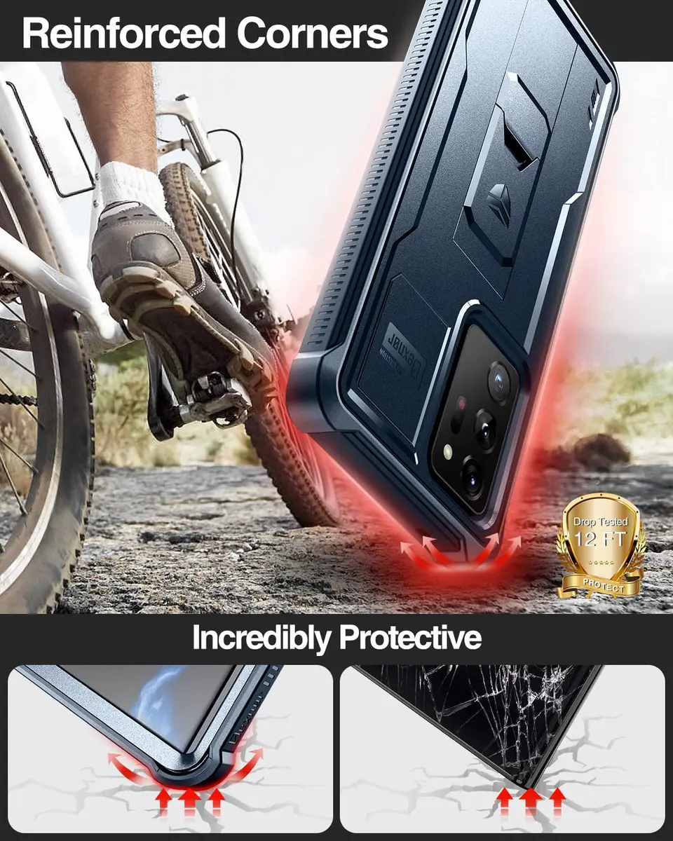Dexnor Heavy Duty Case for Samsung Galaxy Note 20 Ultra 5G with Built-in Screen Protector and Kickstand | Navy Blue - view 3