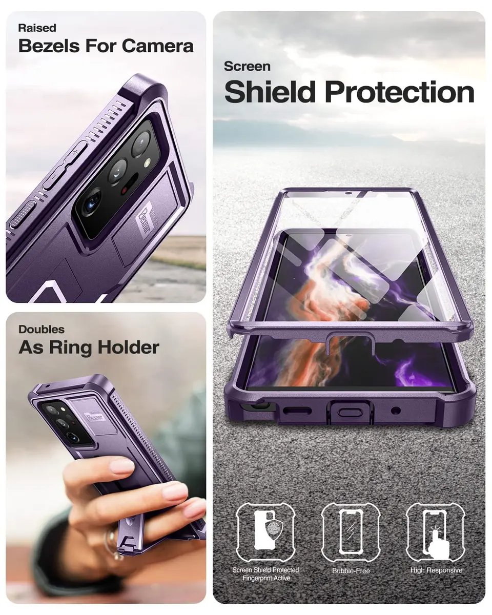 Dexnor Galaxy Note 20 Ultra 5G Case with Screen Protector & Kickstand | Heavy Duty Military Grade Shockproof Cover - view 7