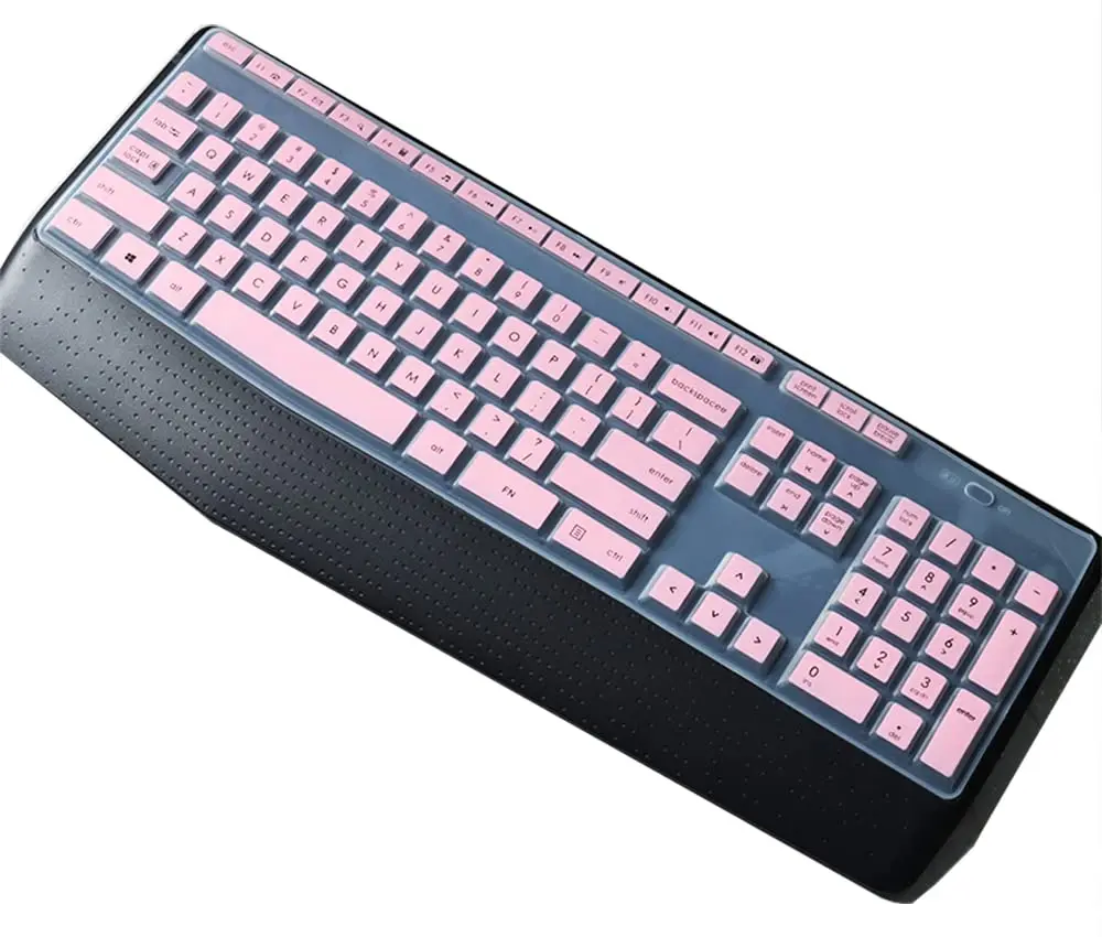 UHamn Dust-Proof Silicone Keyboard Skin Cover for Logitech MK345 K345, Pink | Ultra Thin, Waterproof & Dustproof - main product image