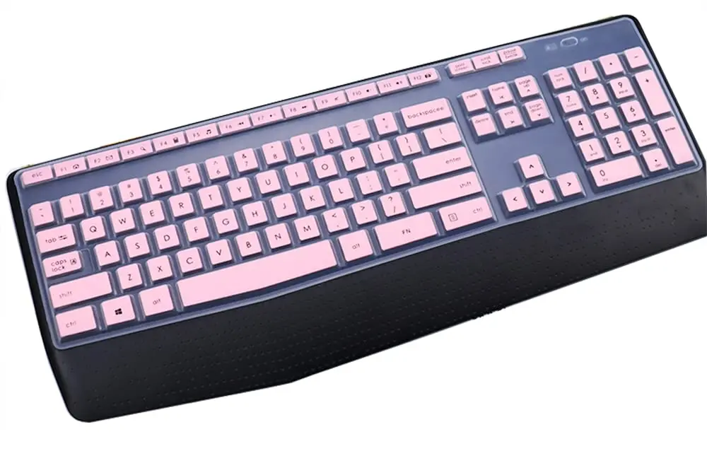 UHamn Dust-Proof Silicone Keyboard Skin Cover for Logitech MK345 K345, Pink | Ultra Thin, Waterproof & Dustproof - view 2