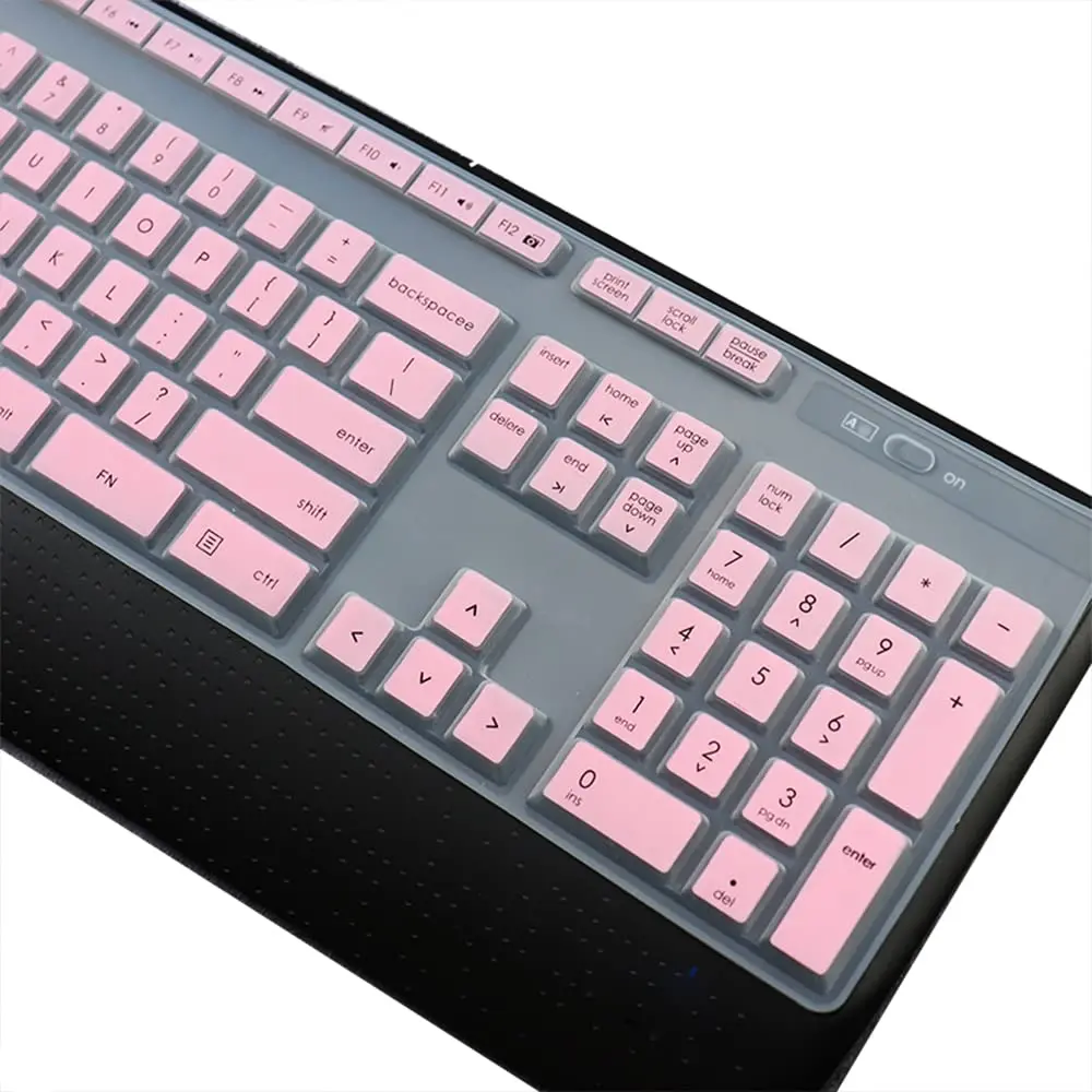 UHamn Dust-Proof Silicone Keyboard Skin Cover for Logitech MK345 K345, Pink | Ultra Thin, Waterproof & Dustproof - view 3