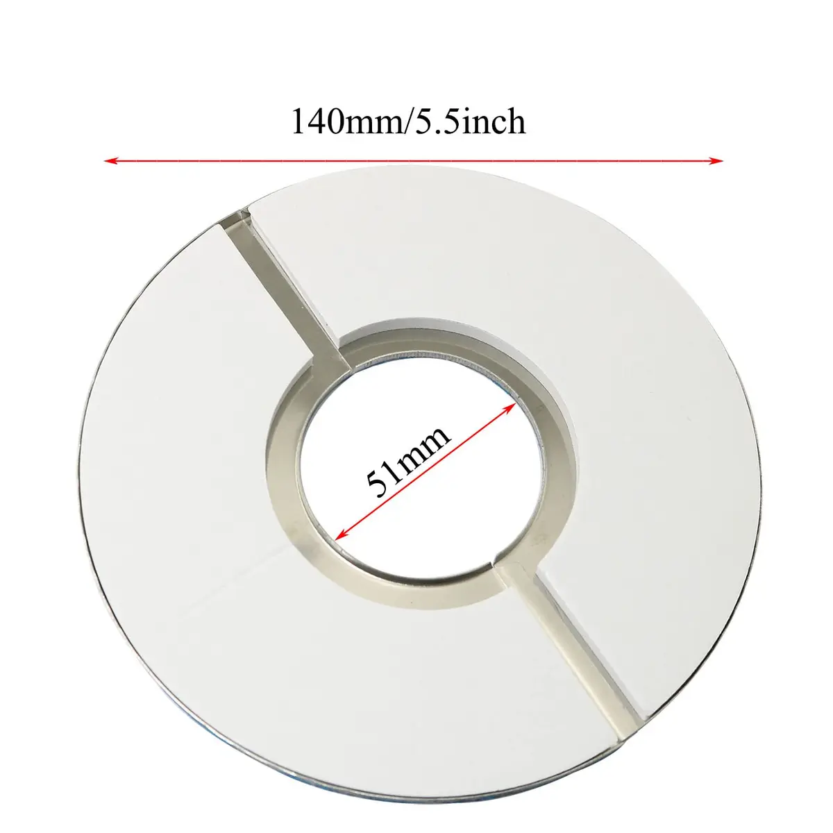 PZRT 2pcs Wall Split Flange Stainless Steel 51mm | Rust-Proof Water Pipe Cover - view 3