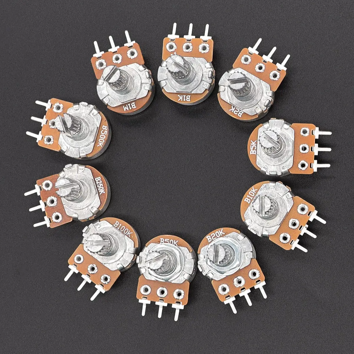 Taiss 30pcs 10K Ohm Potentiometer | Rotary Linear Taper Volume Control with 15mm Shaft - view 4