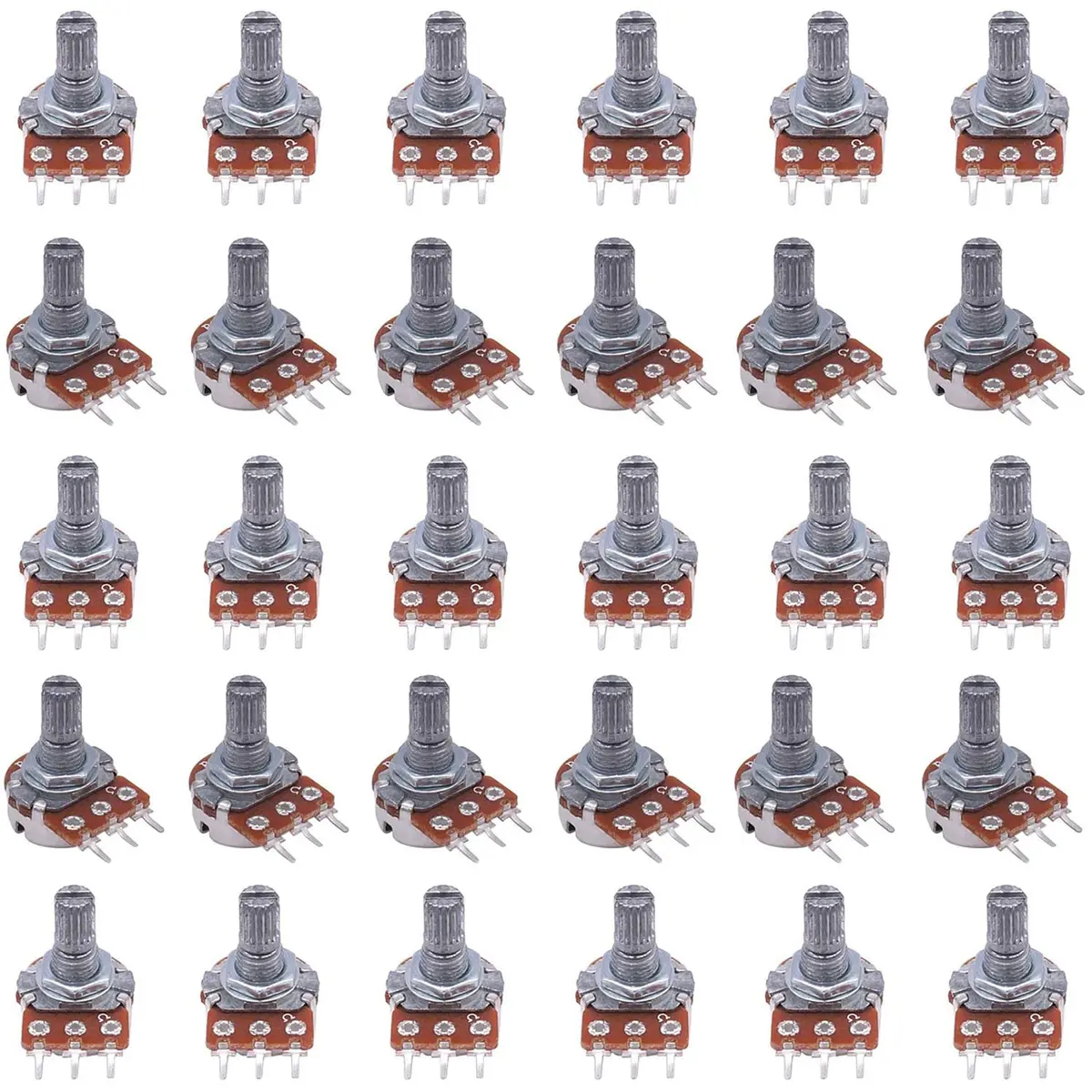 Taiss 30pcs 1M Potentiometer Variable Resistors 3 Terminals | Linear Taper Rotary Audio B Type - view 4