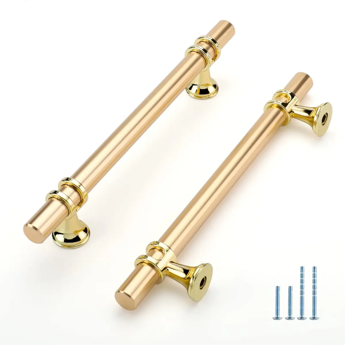 Leulan Gold Cabinet Pulls 10 Pack 5 Inch (128mm) | Modern Brushed Gold Drawer Pulls for Kitchen & Bathroom - main product image