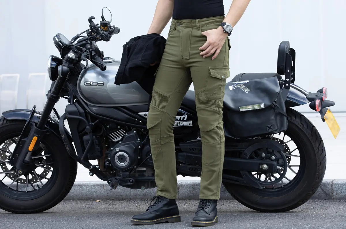 CTBQiTom Motorcycle Pants for Men & Women with CE Level 2 Armor Army Green | Slim Fit, Durable & Impact-Resistant - view 2