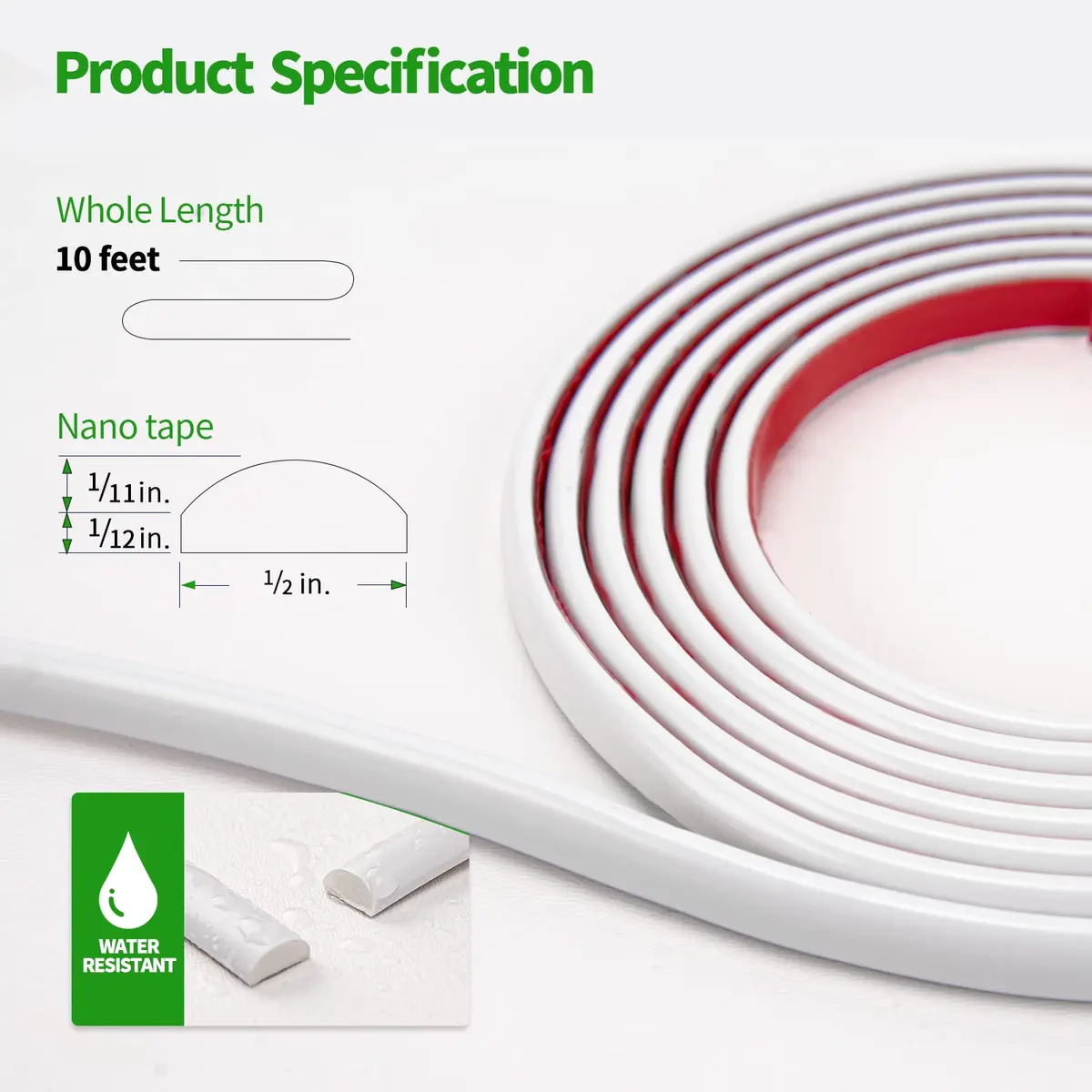 LONGKING 10 ft (3.05 m) Peel and Stick Trim | Flexible White PVC Molding for Walls, Borders, Backsplash - view 2