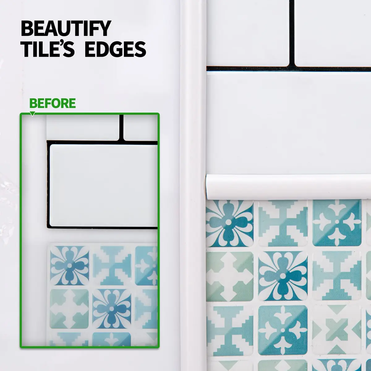 LONGKING 10 ft (3.05 m) Peel and Stick Trim | Flexible White PVC Molding for Walls, Borders, Backsplash - view 4