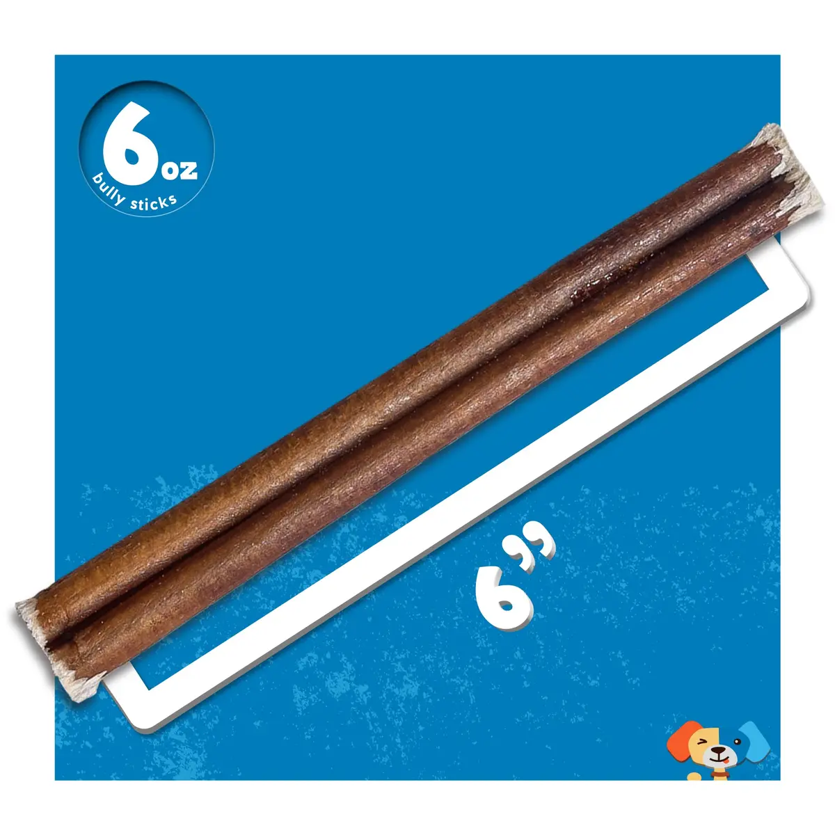 Jack&Pup 6 Inch Bully Sticks | Odor-Free Beef Dog Chews for Medium Dogs - view 5