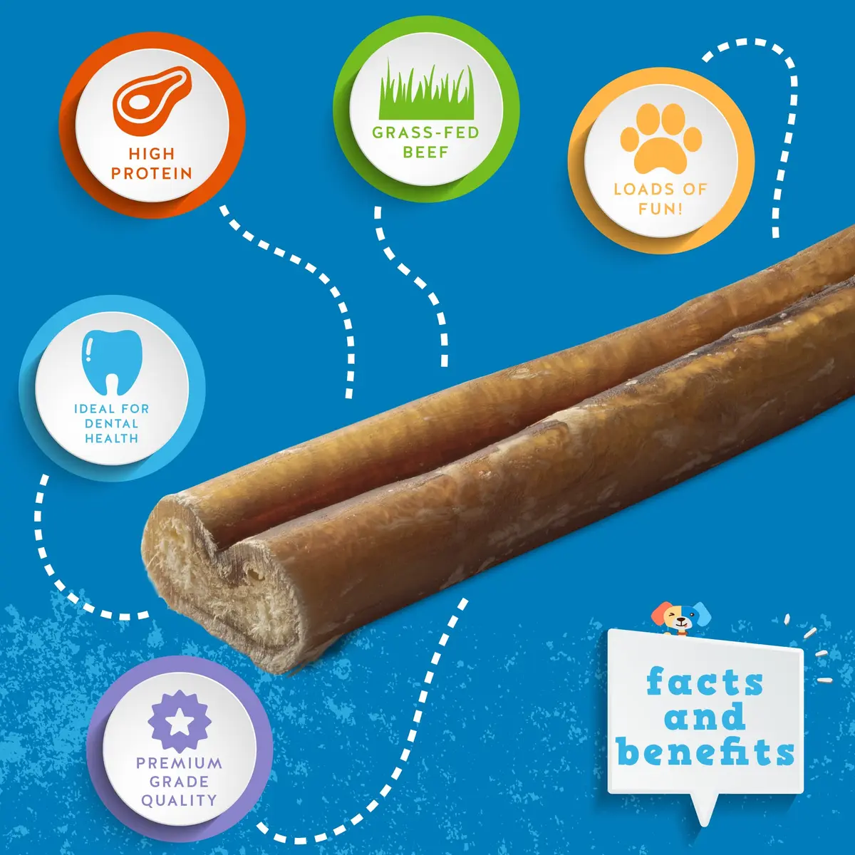 Jack&Pup 6 Inch Bully Sticks | Odor-Free Beef Dog Chews for Medium Dogs - view 3