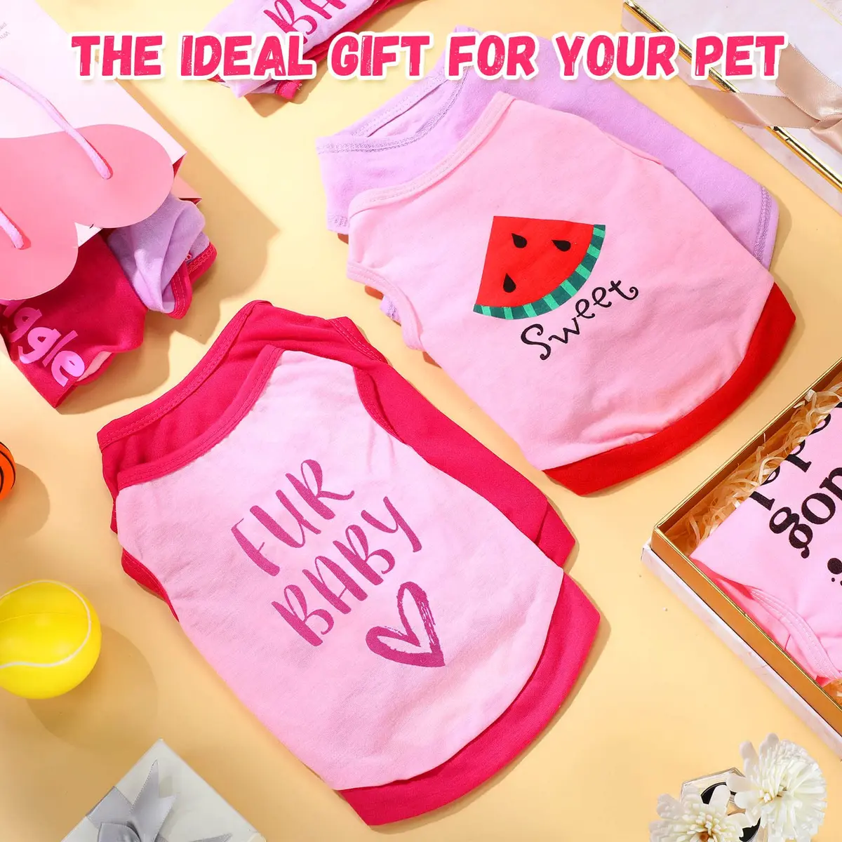 Reginary Dog Shirts Small Size | Cute Pattern, 8 Pack, Soft Cotton, Valentine Design - view 5