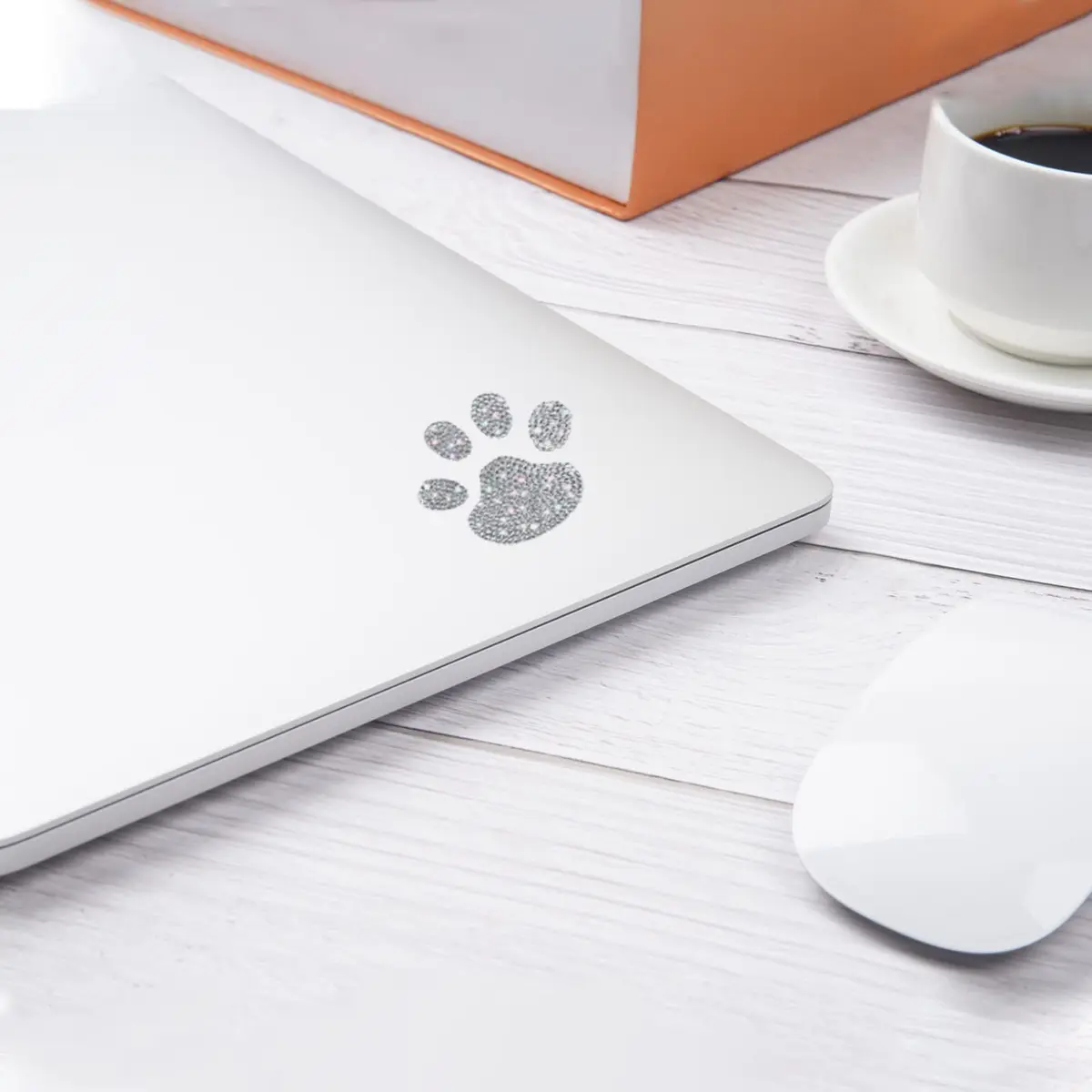 LZLRUN 4PCS Crystal 3D Chrome Dog Paw Footprint Car Decoration Sticker | Weatherproof Vinyl Decals for Cars, Laptops, and More - view 6
