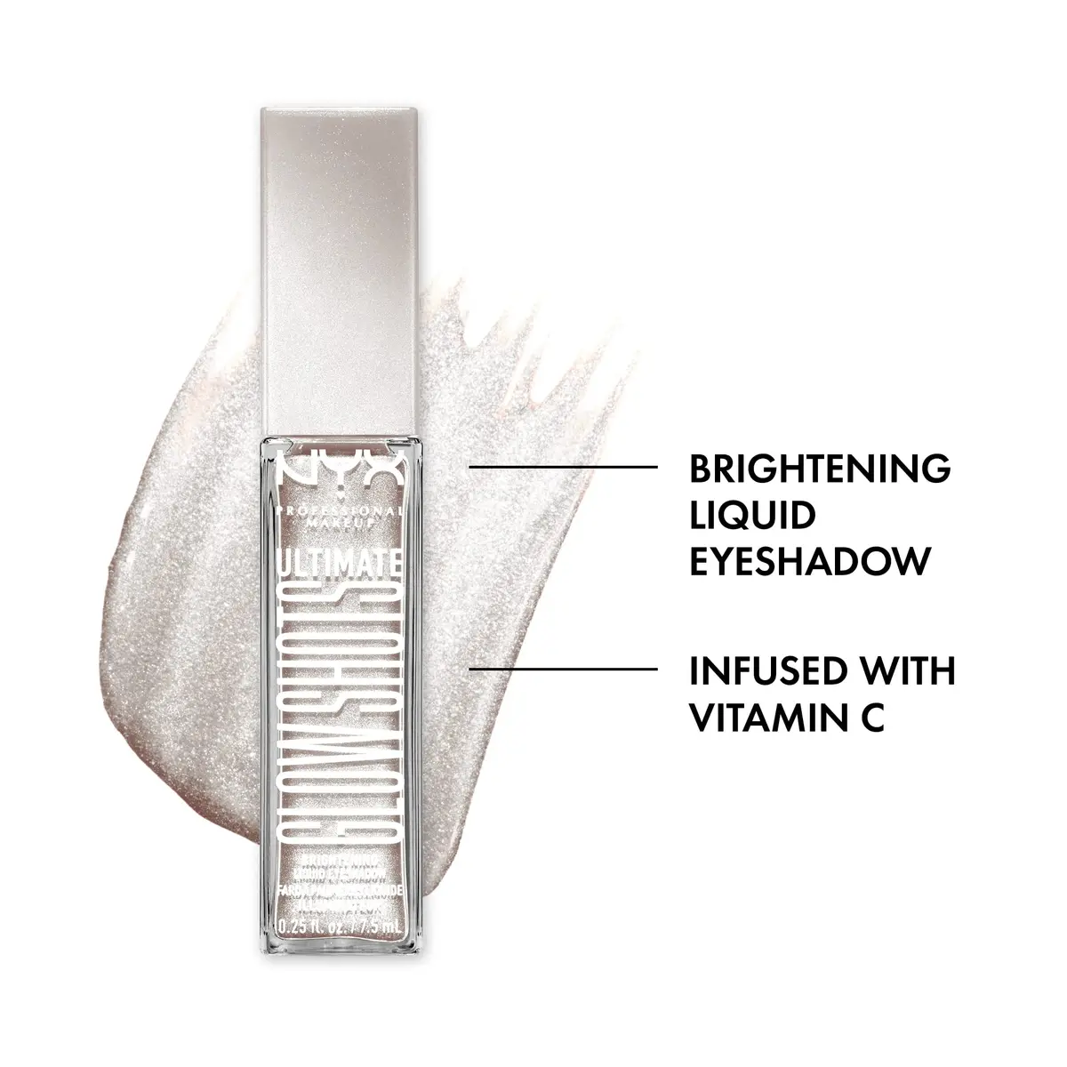 NYX PROFESSIONAL MAKEUP Ultimate Glow Shots Liquid Eyeshadow Come Thru Coconut 7.39ml (0.25 Fl Oz) | Shimmer with Vitamin C - view 2