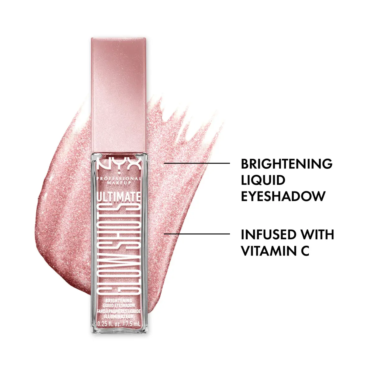 NYX PROFESSIONAL MAKEUP Ultimate Glow Shots Liquid Eyeshadow Grapefruit Glow 7.39ml (0.25 Fl Oz) | Shimmer with Vitamin C - view 2