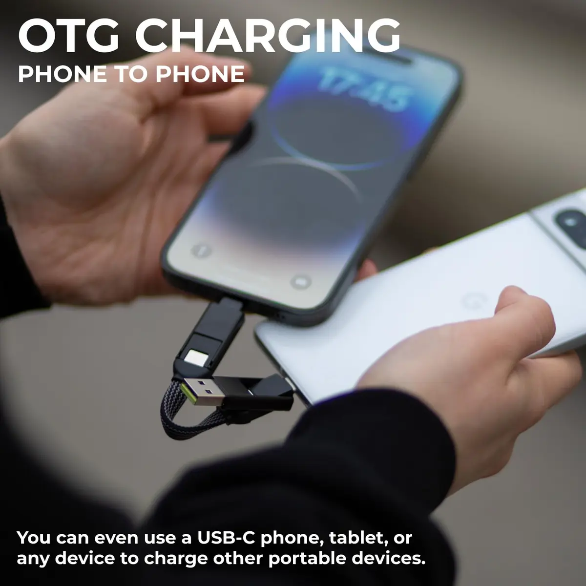 Rolling Square inCharge X Multi Charging Cable 6ft (1.83m) Saturn Gold | 100W Fast Charging, USB-C, Lightning, Micro USB - view 6