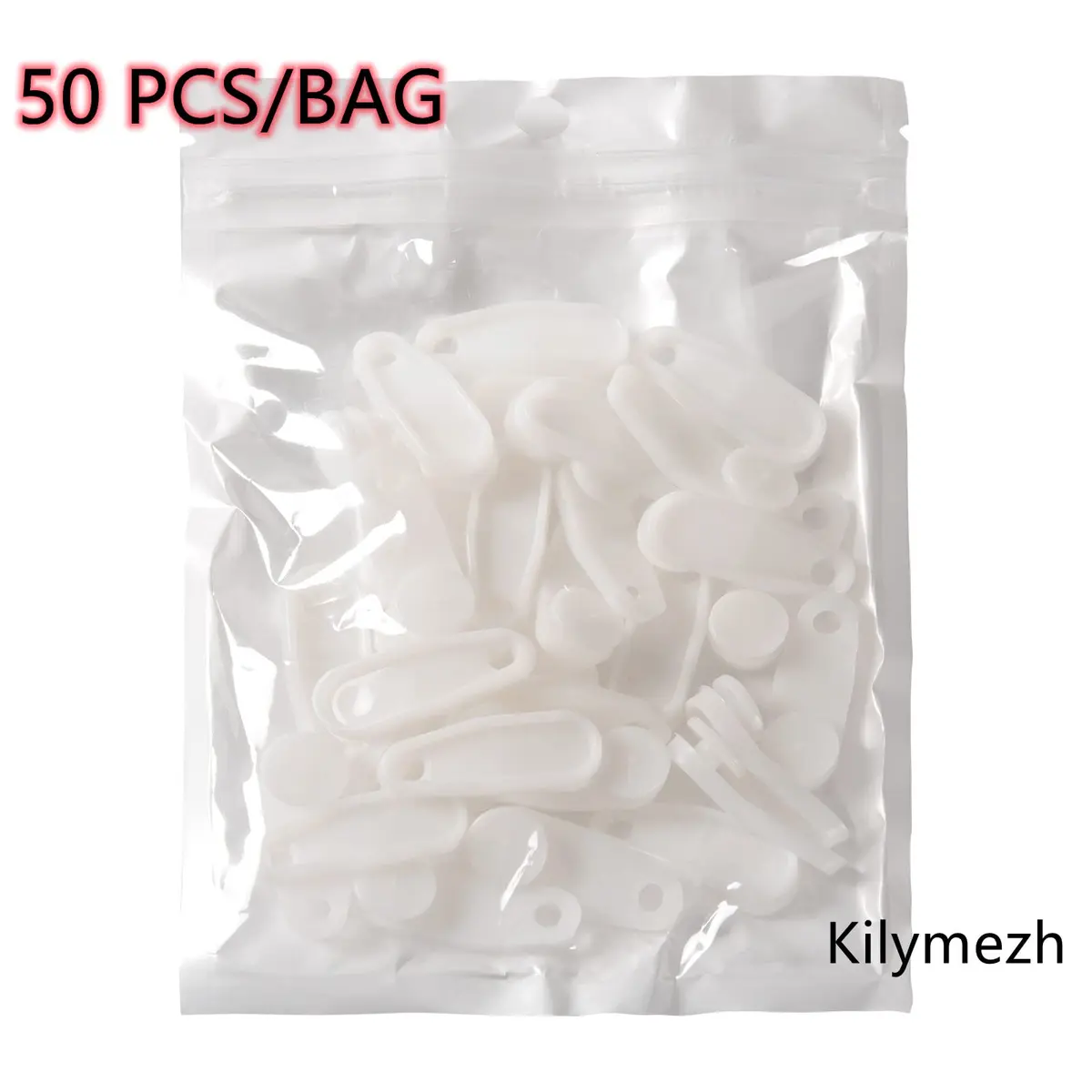 Kilymezh White Curtain Track Glider Hooks 50 Pack | Smooth Sliding for Heavy Curtains - view 4