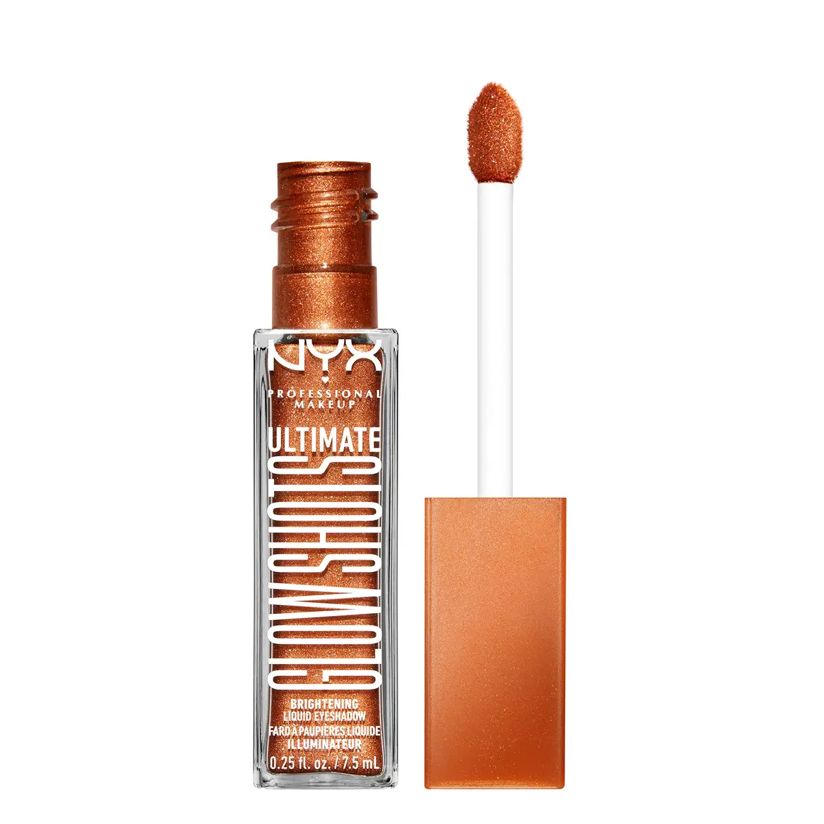 NYX PROFESSIONAL MAKEUP Ultimate Glow Shots Liquid Eyeshadow Wow Cacao 7.39ml (0.25 Fl Oz) | Shimmer with Vitamin C - main product image