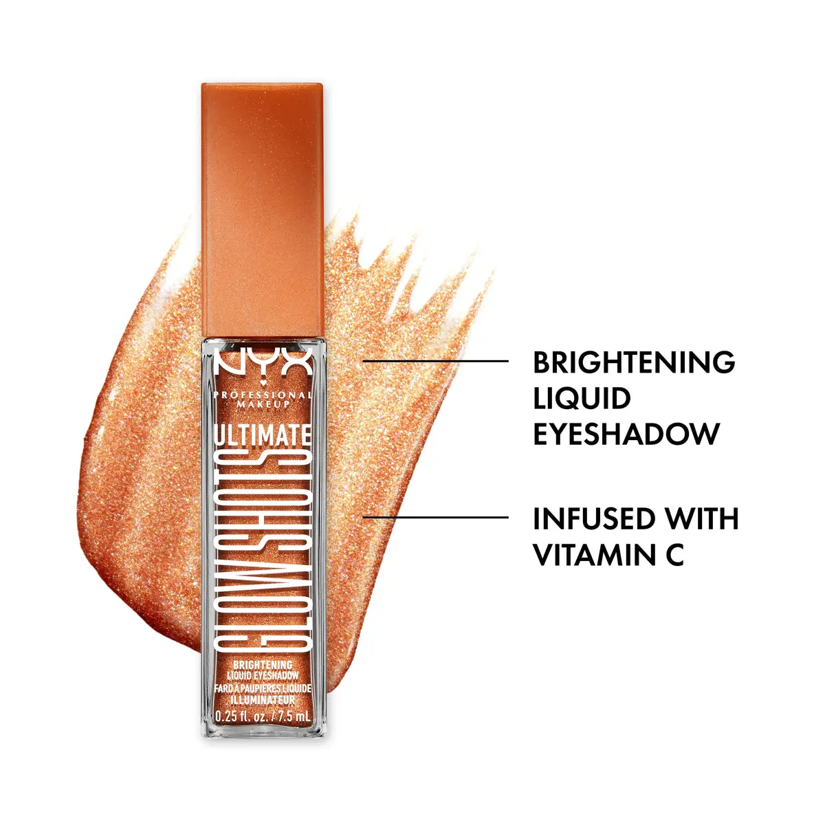 NYX PROFESSIONAL MAKEUP Ultimate Glow Shots Liquid Eyeshadow Wow Cacao 7.39ml (0.25 Fl Oz) | Shimmer with Vitamin C - view 2
