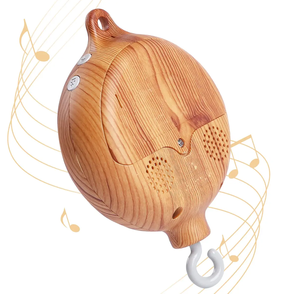 JETM·HH Baby Crib Mobile Musical Box with Rotating Hook - Imitation Wood - Plays 12 Tunes - Battery Operated (Without Arm) - main product image