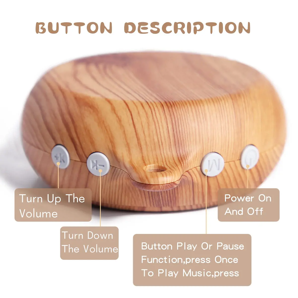 JETM·HH Baby Crib Mobile Musical Box with Rotating Hook - Imitation Wood - Plays 12 Tunes - Battery Operated (Without Arm) - view 2