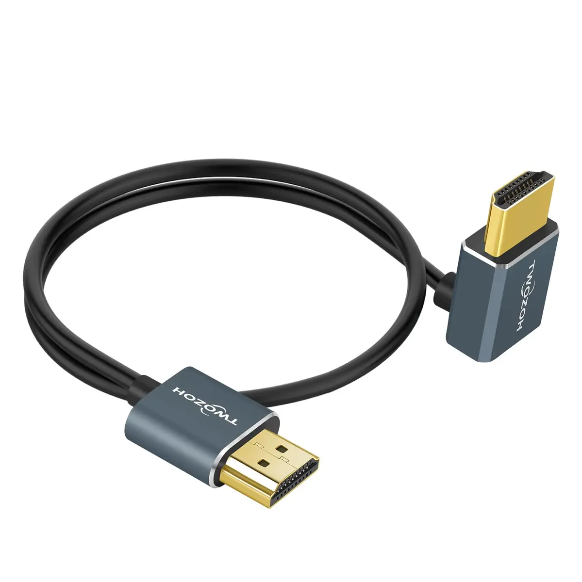 Twozoh Flexible HDMI to HDMI Cable Downward Angled 90° 0.3m (1FT) | Supports 4K@60Hz - view 4