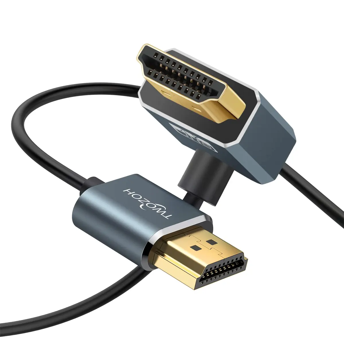 Twozoh HDMI Cable 3.3FT Downward Angled 90° | 4K@60Hz Support, Ultra Thin & Slim - main product image