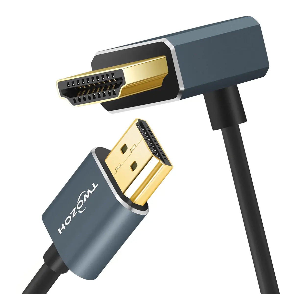 Twozoh HDMI Cable 3.3FT Downward Angled 90° | 4K@60Hz Support, Ultra Thin & Slim - view 2