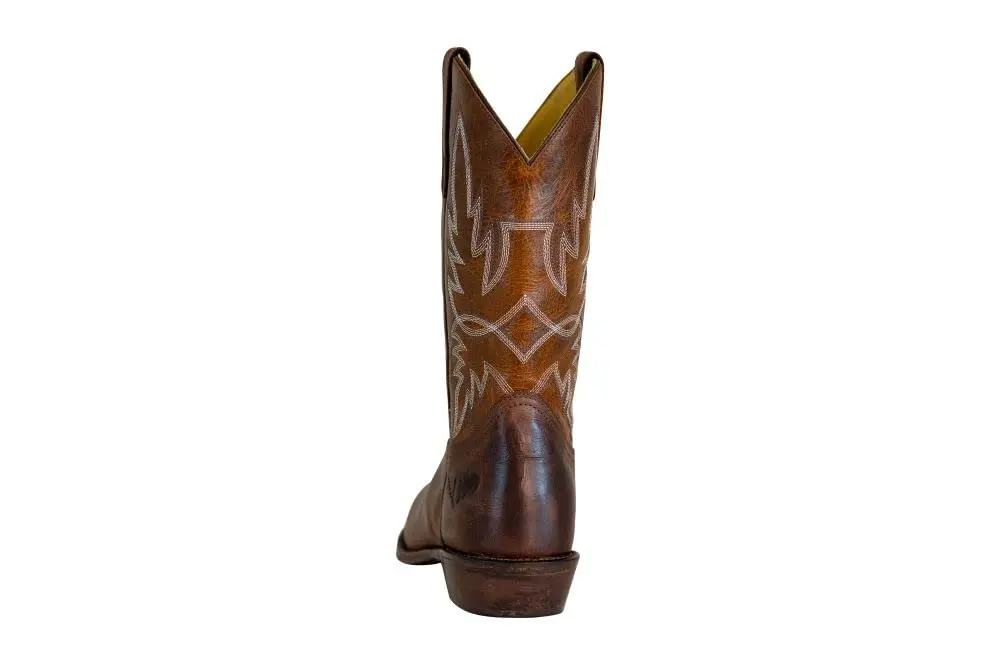 TuffRider Men’s Old Faithful Leather Embroidered Wide Square Toe Western Boot-Brown-15 | Durable Leather, Water-Resistant, Handmade Resin Sole - view 5