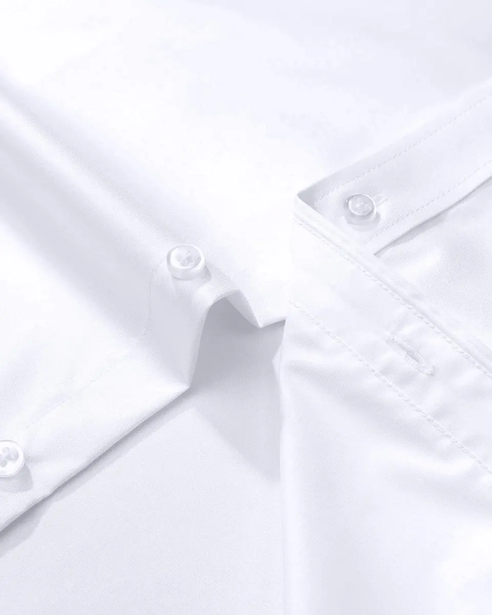 Alimens & Gentle White Men's Dress Shirt Regular Fit Long Sleeve | 100% Cotton Blend - view 5