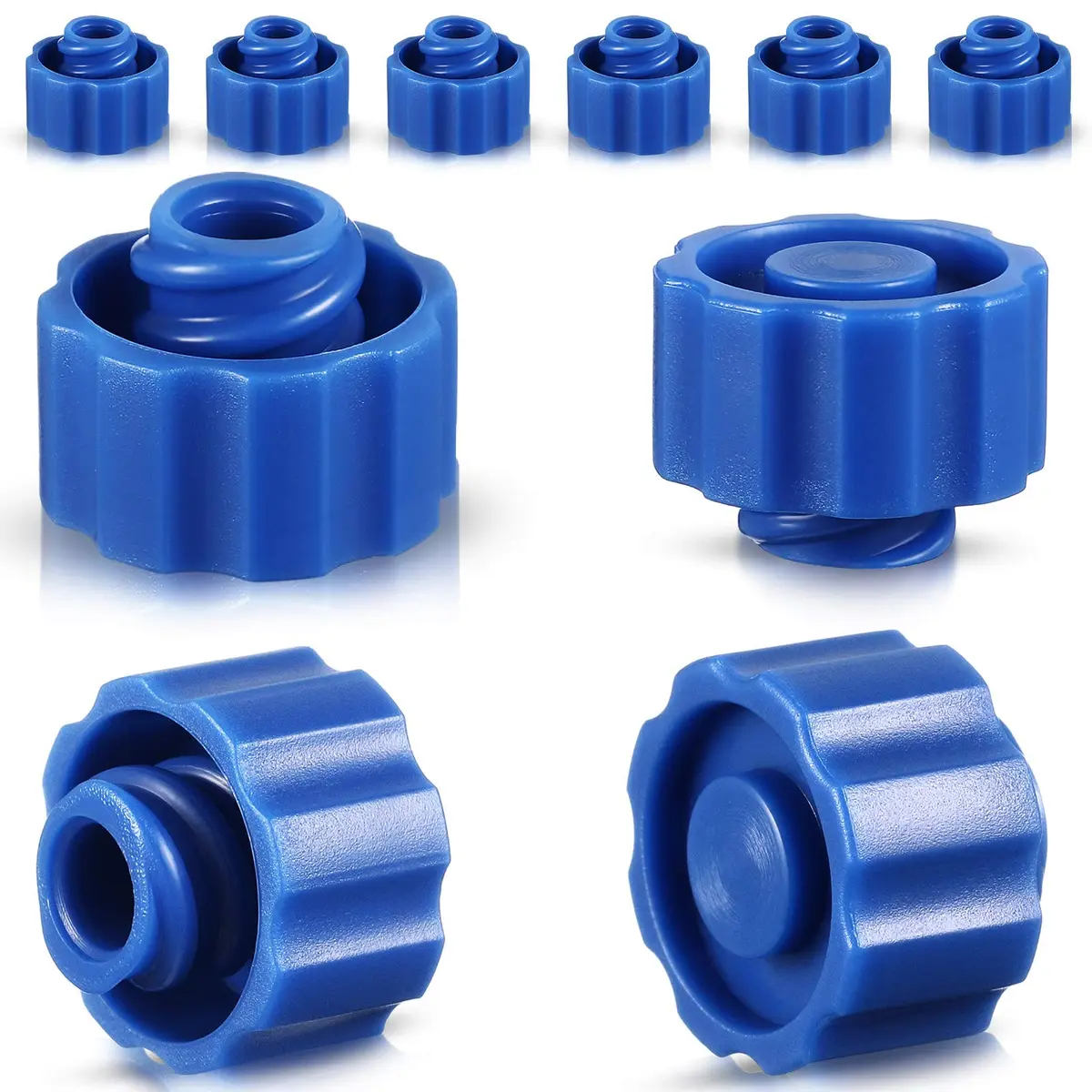 Tenare Syringe Tip Caps No Needle, Blue | 300 Pieces, Reusable, Snug Fit, Leak-Proof - main product image