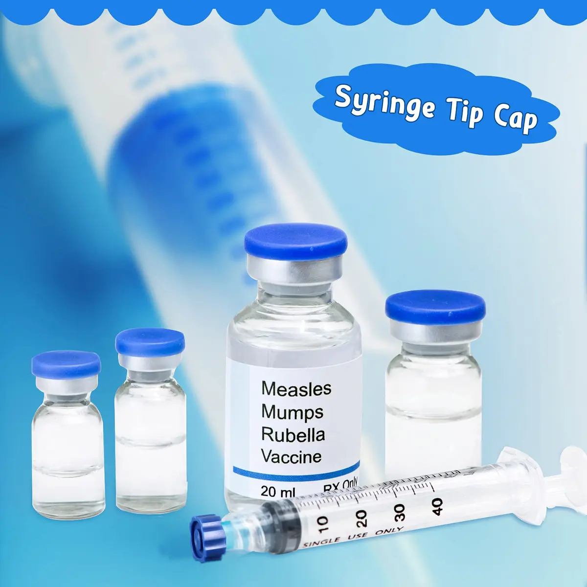 Tenare Syringe Tip Caps No Needle, Blue | 300 Pieces, Reusable, Snug Fit, Leak-Proof - view 5
