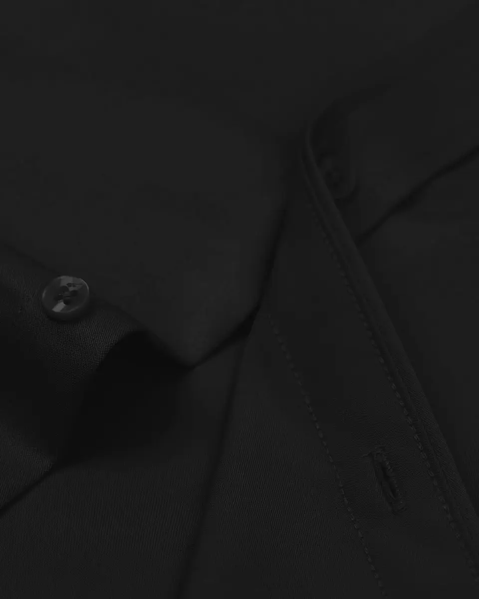 Alimens & Gentle Black Stretch Button Up Shirt Men's Long Sleeve Regular Fit | Non-Iron Business Casual - view 5
