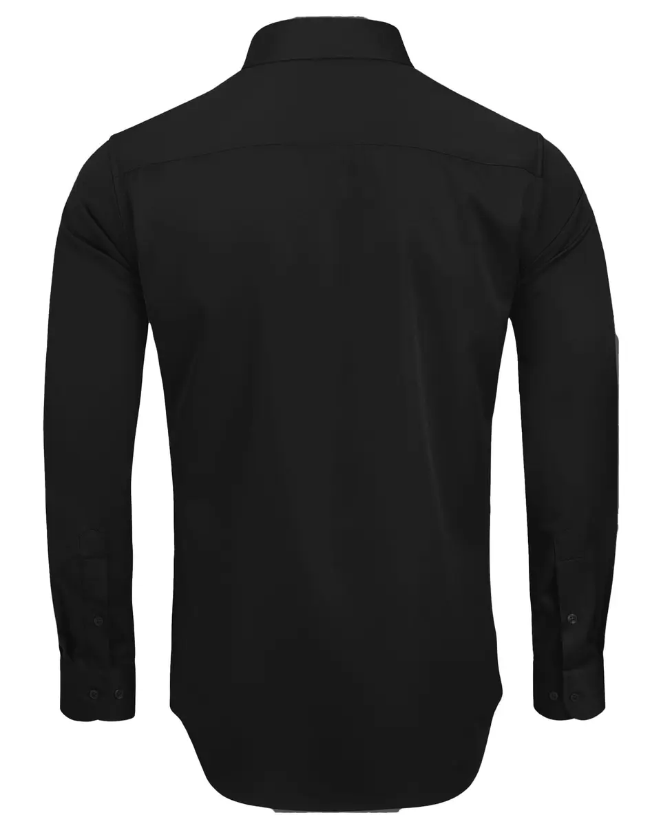 Alimens & Gentle Black Stretch Button Up Shirt Men's Long Sleeve Regular Fit | Non-Iron Business Casual - view 2