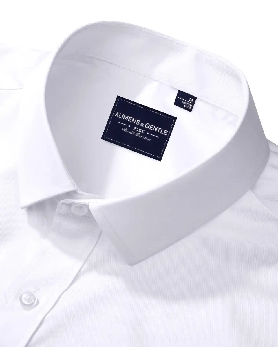 Alimens & Gentle White Button Down Shirt Men Regular Fit Long Sleeve Stretch Dress Shirt XL | Business Formal - view 3